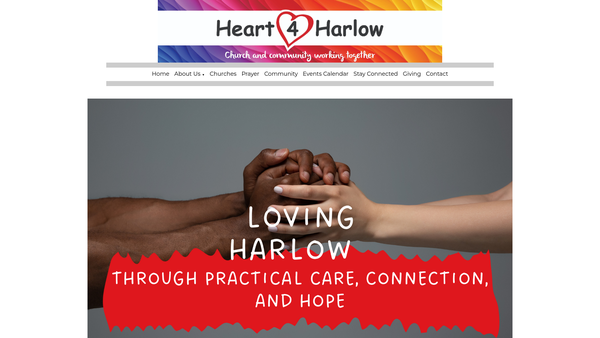 Screenshot of the Heart 4 Harlow website