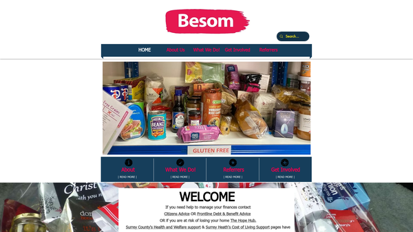 Screenshot of the The Besom In Camberley website