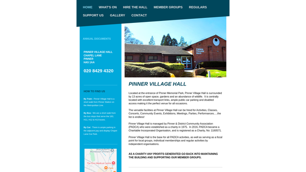 Screenshot of the Pinner And District Community Association website