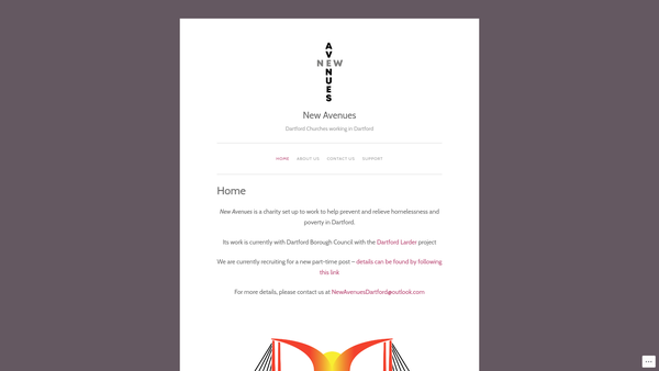 Screenshot of the New Avenues website