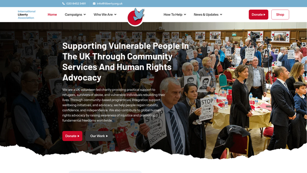 Screenshot of the International Liberty Association website