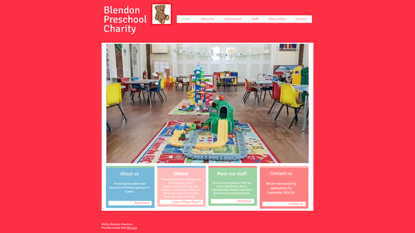Screenshot of the Blendon Preschool website