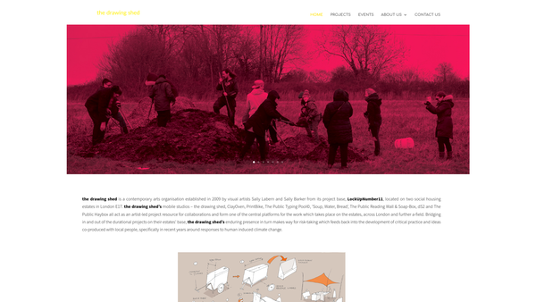 Screenshot of the The Drawing Shed website
