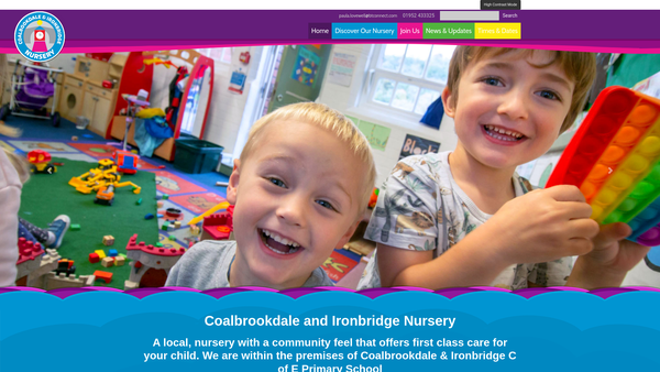 Screenshot of the Coalbrookdale & Ironbridge Nursery website
