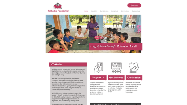 Screenshot of the Tekkatho Foundation website