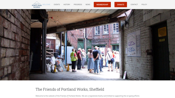 Screenshot of the Friends Of Portland Works website