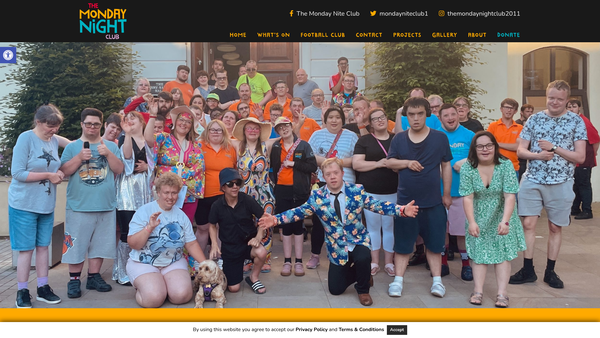 Screenshot of the The Monday Night Club website