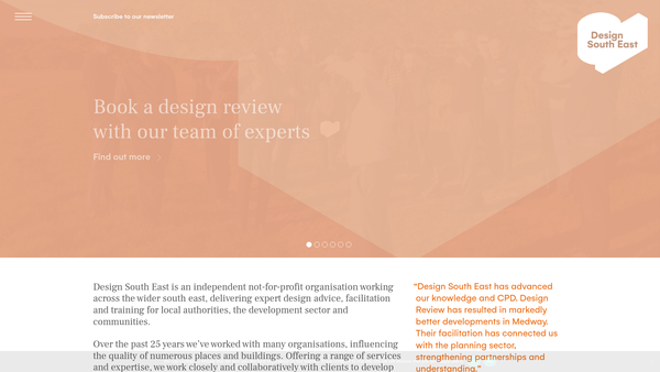 Screenshot of the Design South East Limited website