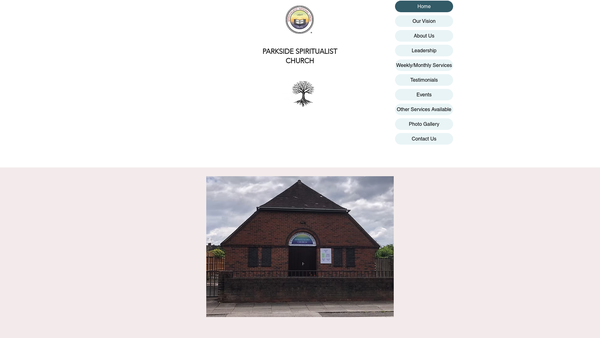Screenshot of the Coventry Parkside Spiritualist Church website
