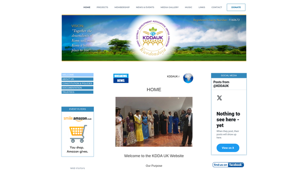 Screenshot of the Kono District Development Association UK website