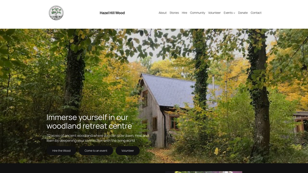 Screenshot of the Hazel Hill Trust website