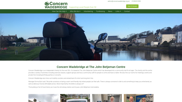 Screenshot of the Concern Wadebridge website