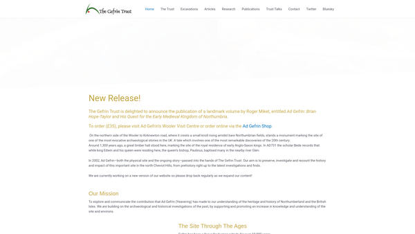 Screenshot of the The Gefrin Trust website