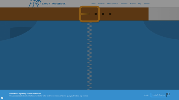 Screenshot of the Baggytrousersuk website