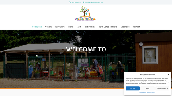 Screenshot of the The Woodley Pre-School (Reading) website