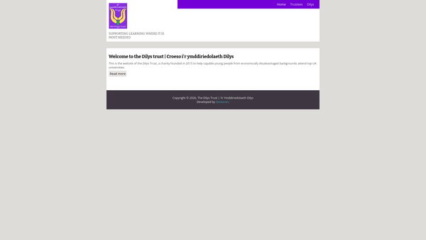 Screenshot of the The Dilys Trust website