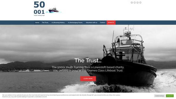 Screenshot of the 50001 Youth Training Trust website