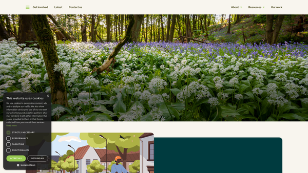 Screenshot of the Mersey Forest Foundation website