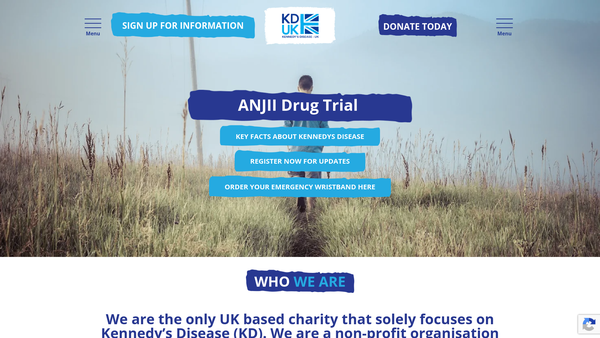 Screenshot of the Kd-Uk, Kennedy's Disease UK website