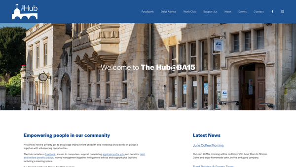 Screenshot of the The Hub@ba15 website