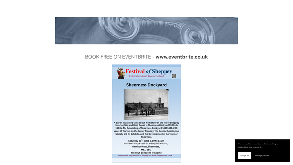 Screenshot of the Sheerness Dockyard Preservation Trust website
