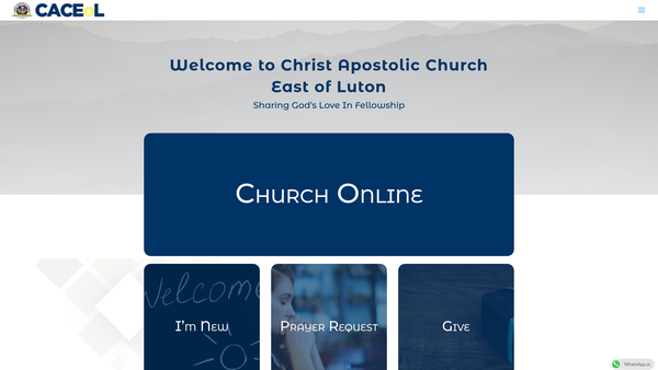 Screenshot of the Christ Apostolic Church - East Of Luton website