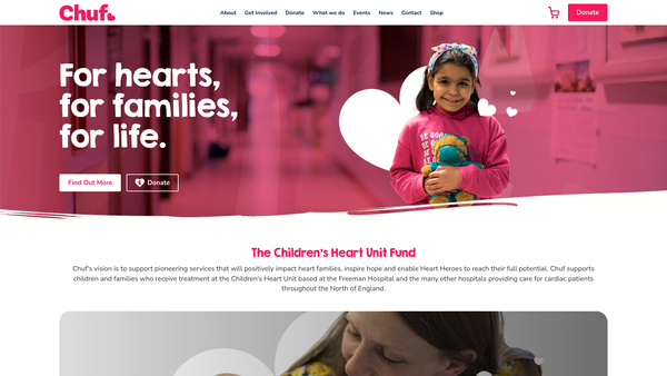 Screenshot of the Chuf website