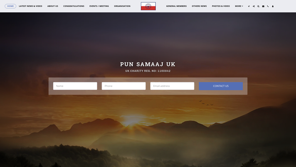 Screenshot of the Pun Samaaj UK website
