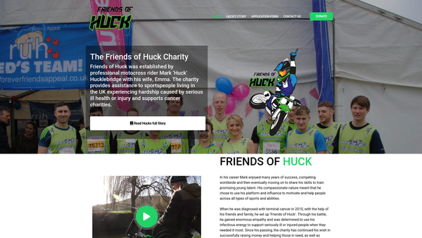 Screenshot of the Friends Of Huck website
