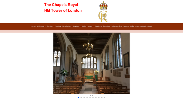 Screenshot of the The Hm Tower Of London Chapels Royal Foundation website