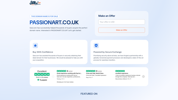 Screenshot of the Passionart Limited website