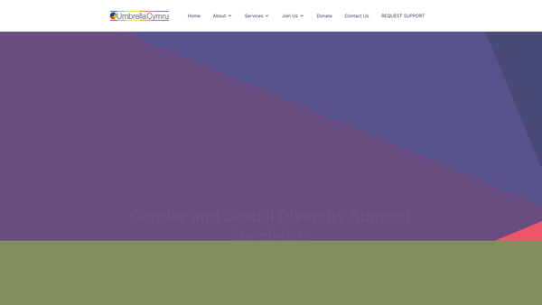 Screenshot of the Umbrella Cymru website
