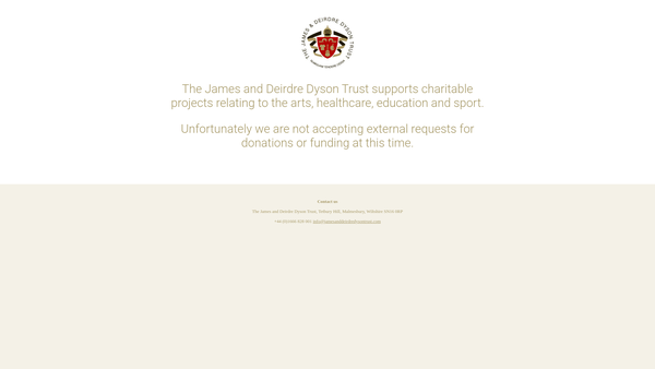 Screenshot of the The James And Deirdre Dyson Trust website