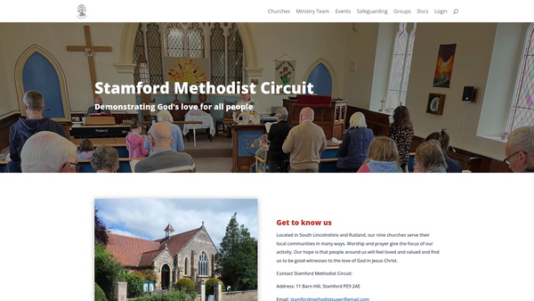 Screenshot of the Stamford Methodist Circuit website