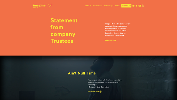 Screenshot of the Imagine If Theatre Company website