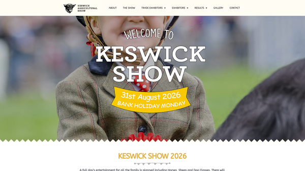 Screenshot of the Keswick Agricultural Society Limited website