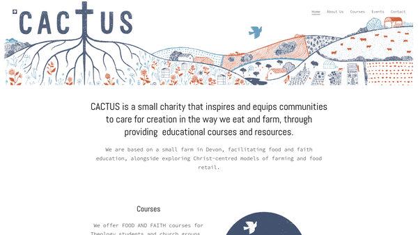 Screenshot of the Cactus website