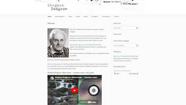 Screenshot of the The Stephen Dodgson Charitable Trust website
