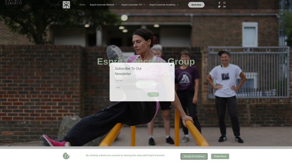 Screenshot of the Free Your Instinct website