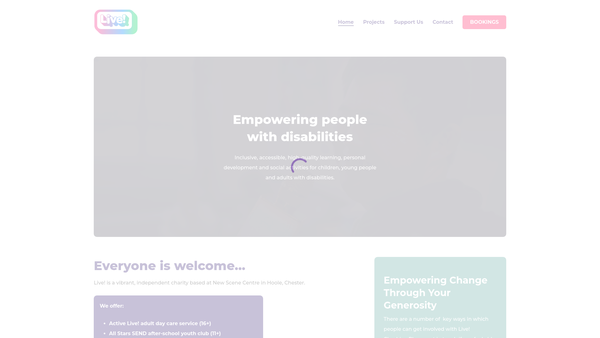 Screenshot of the Live! website