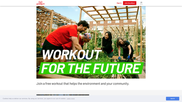 Screenshot of the The Good Gym website