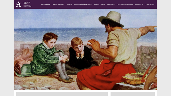 Screenshot of the The Arts Society Budleigh Salterton website