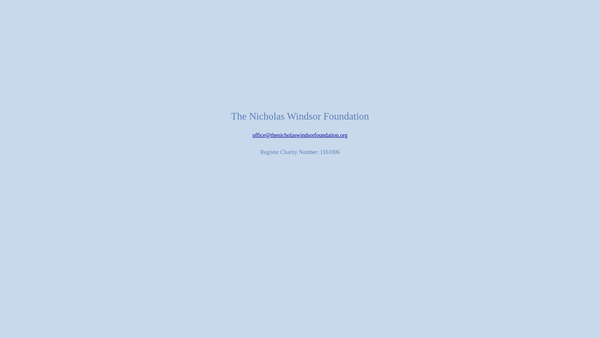 Screenshot of the The Nicholas Windsor Foundation website