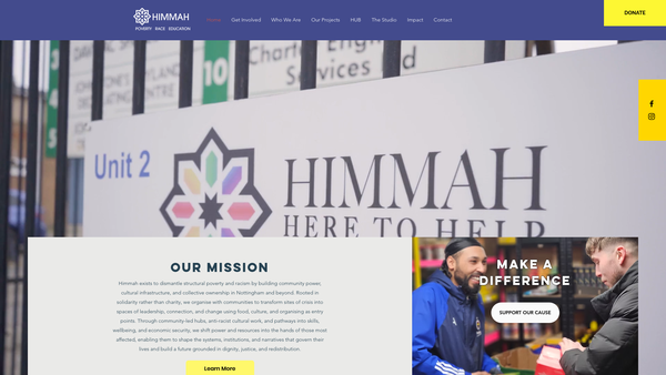 Screenshot of the Himmah website