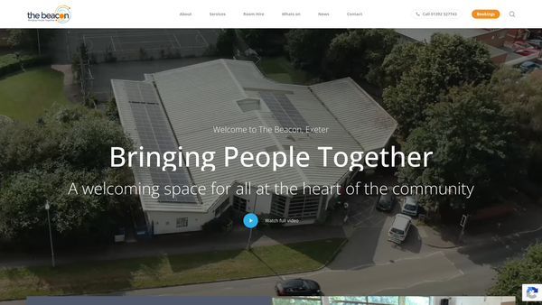 Screenshot of the Isca Community Enterprises website