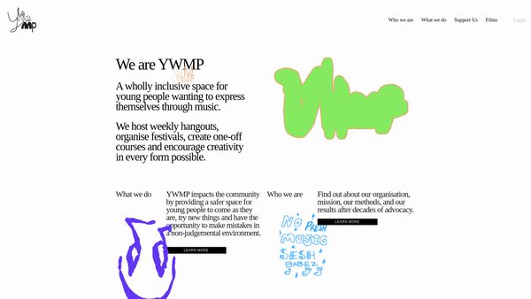 Screenshot of the Young Women's Music Project website