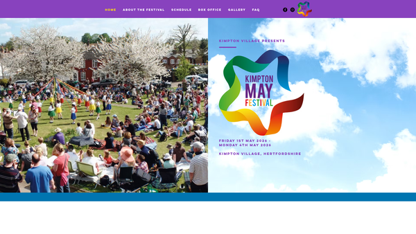 Screenshot of the Kimpton May Festival Trust website