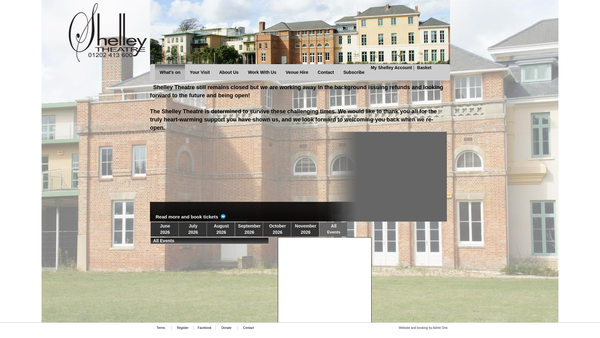 Screenshot of the Shelley Theatre Trust website