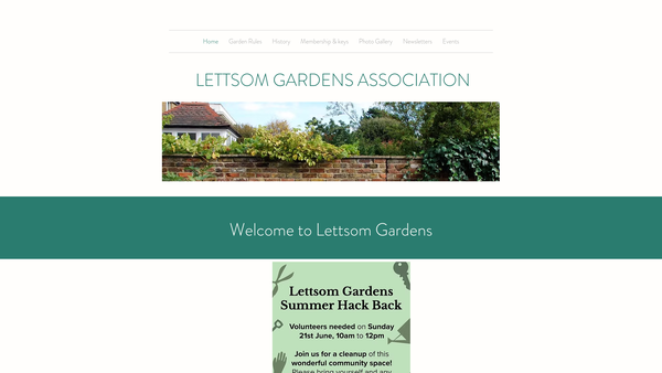 Screenshot of the Lettsom Gardens Association website
