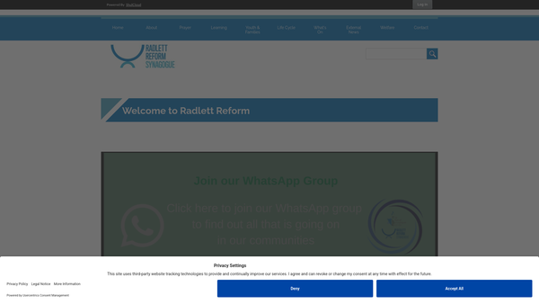 Screenshot of the Radlett Reform Synagogue website